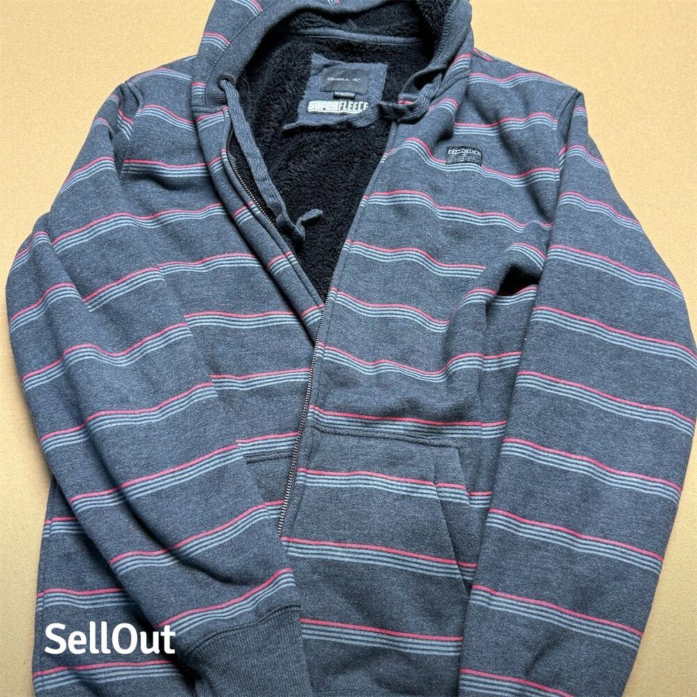 O'Neill Men's XL Sherpa Lined Fleece Windbreaker Jacket Multicolor